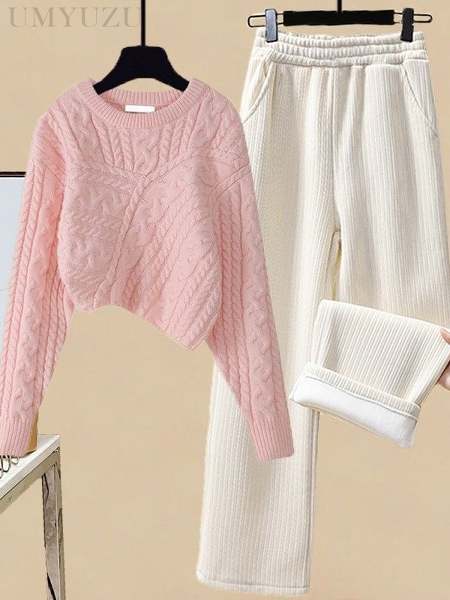 ピンク/セーター+パンツ