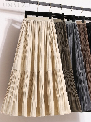 5色選べる ギャザー Aライン スエード生地 ファッション スカート