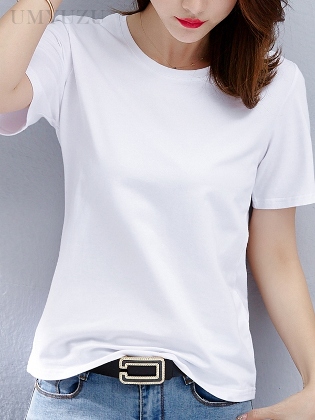 品質のいい新品 接触冷感 柔軟加工 着痩せ効果 ファッション シンプル 半袖 夏 Tシャツ