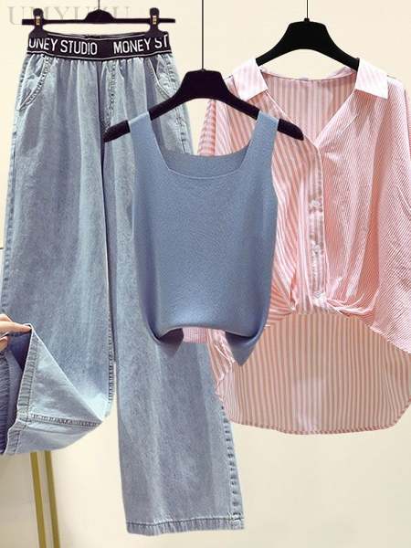 ピンク/シャツ+ブルー/パンツ